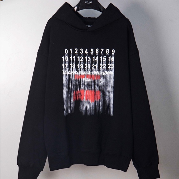 MM6 Maison Martin Margiela Black Hoodie with Red Graphic - Picture 1 of 7